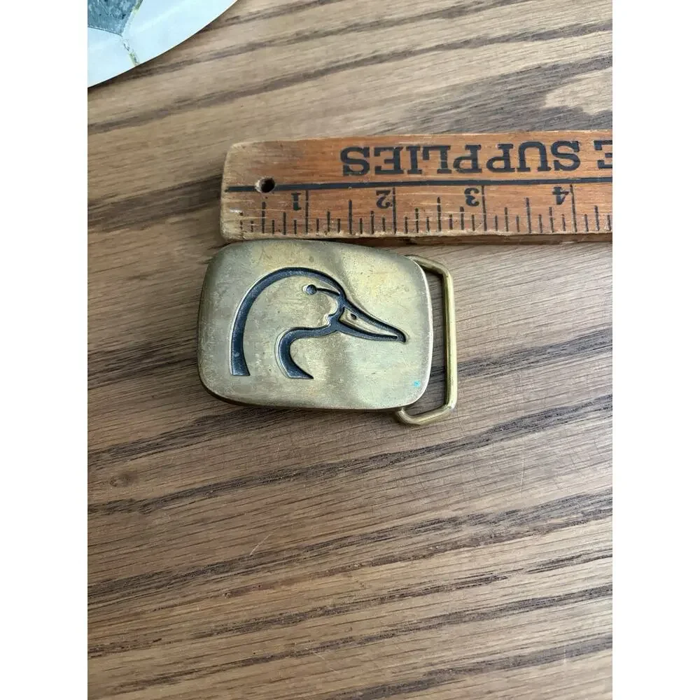 Vintage 1978 BTS Solid Brass Ducks Unlimited Belt Buckle Hunting Belt Buckle
